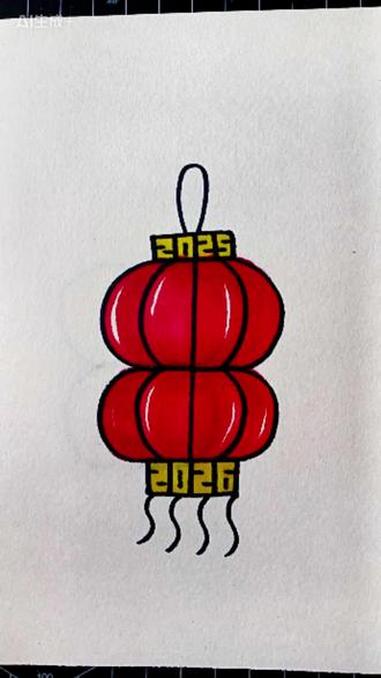一起来画元旦灯笼吧,超级简单又好看 简笔画 儿童简笔画 一起学画画 亲子时光 亲子互动