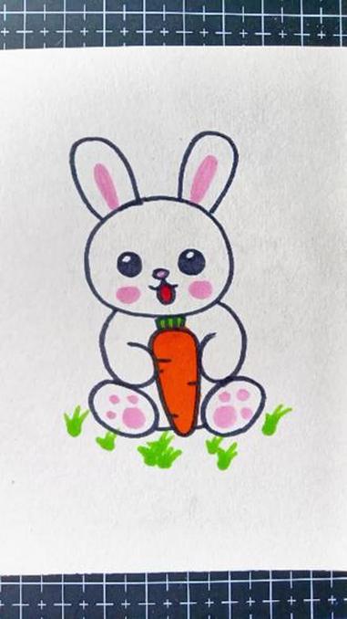 跟我这样画小兔子，简单又可爱#简笔画 #画画 #一起学画画 #亲子时光 #简笔画教程