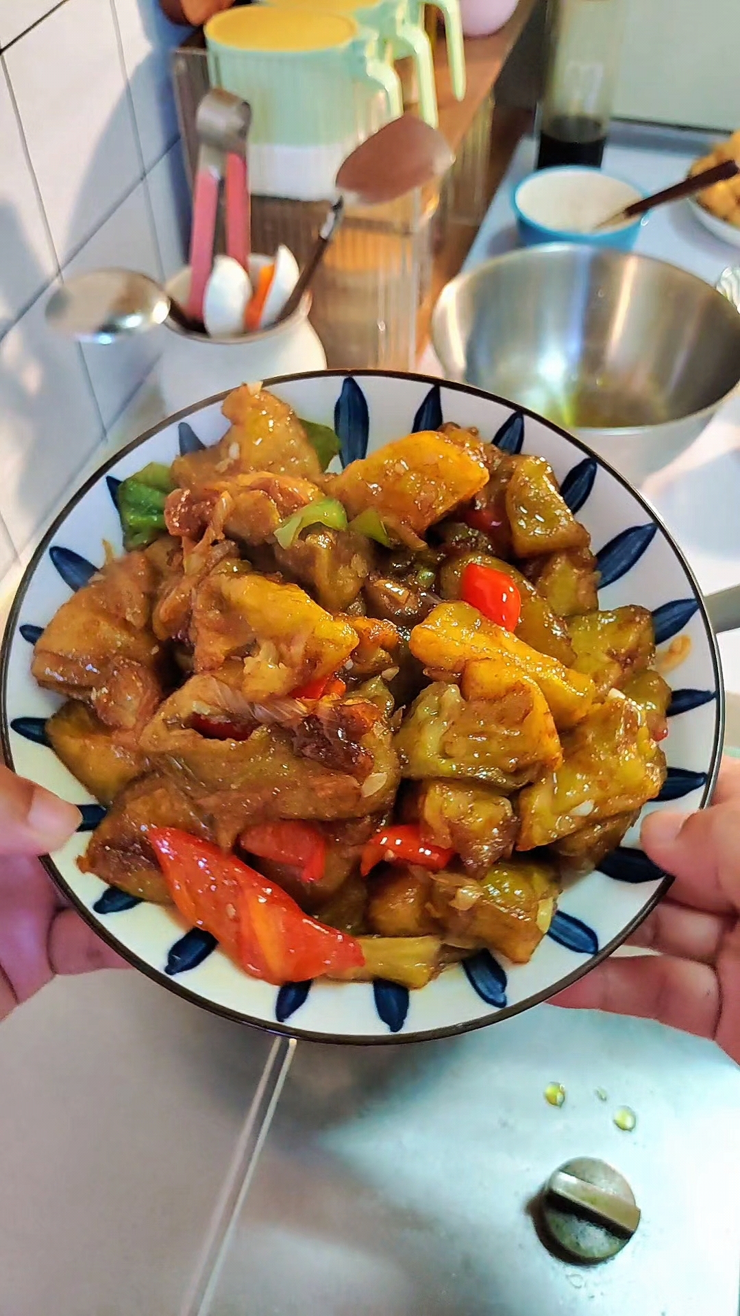 今日午饭 学做菜我是认真的今日菜单:脆皮烧茄子+青菜炒豆泡