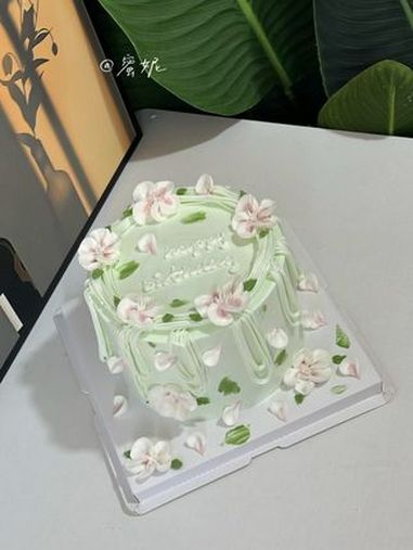 面条花嘴左下角 蛋糕 抖音网红蛋糕