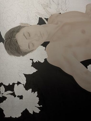 春眠 掏染了两天底色,估计底色还要染个7-8天,全画尺寸140x100cm。人物肖像 绘画