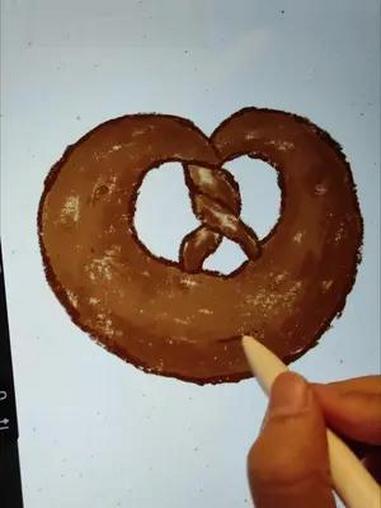 一起学画画:碱水面包 蜡笔画 procreate绘画 简笔画 一起学画画 一学就会系列 i