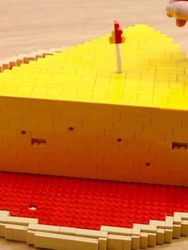 定格动画-乐高美食 芝士披萨 美食vlog 解压视频 治愈系美食 制作过程 微缩里的迷你世