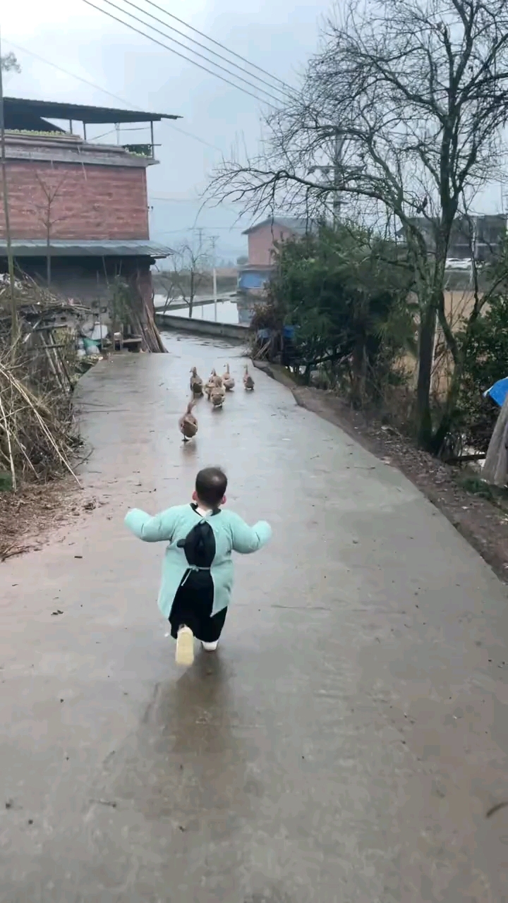 小宝宝学小鸭子走路#学走路的宝宝 #萌娃搞笑日常 #人类幼崽