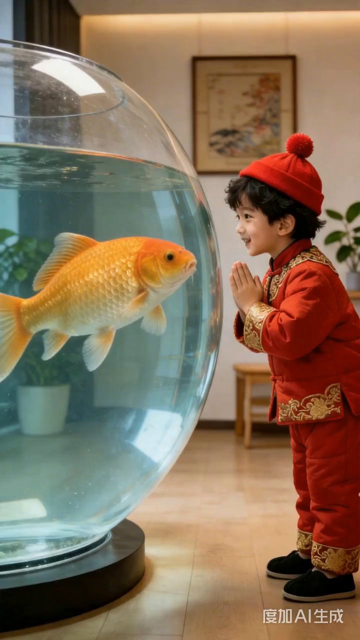 金鱼池边,新年愿望