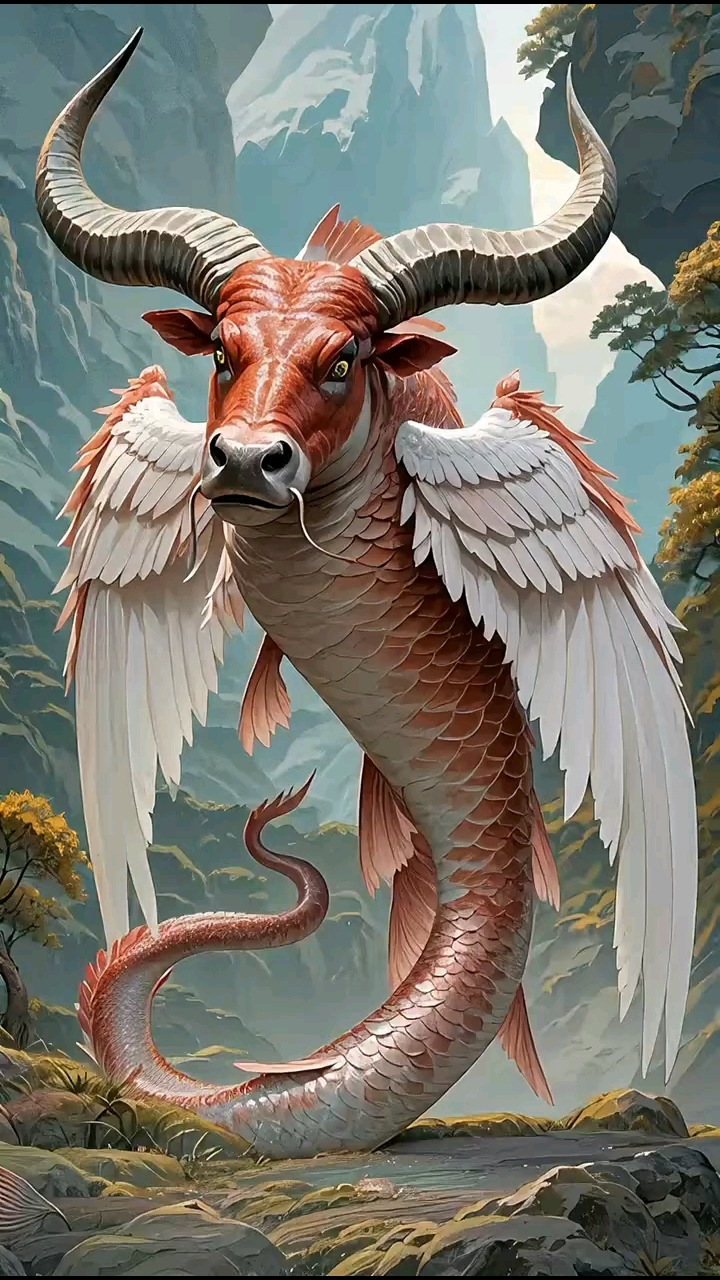 《山海经》鱼虫篇之鯥鱼:不下水的鱼,形状像鱼,牛头蛇尾