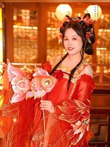 锦鲤仙子带着玲珑鱼灯来啦!创作者中心 创作灵感 汉服拍摄 锦鲤 中秋节手工灯笼