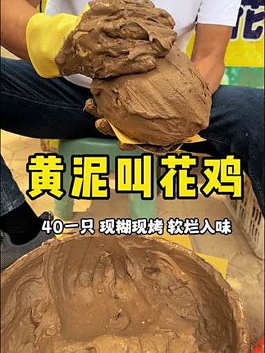 开封街头现做黄泥叫花鸡40一只烤的软烂脱骨太香了 妈呀太香了 路边摊美味 谁懂这一口的好吃