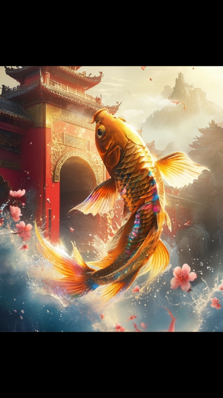 鲤鱼跃龙门,手机壁纸,神图壁纸