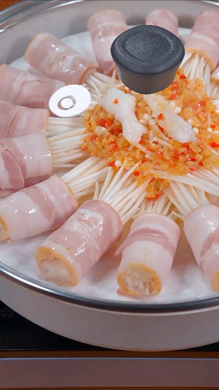 培根金针卷,简单美味家常菜