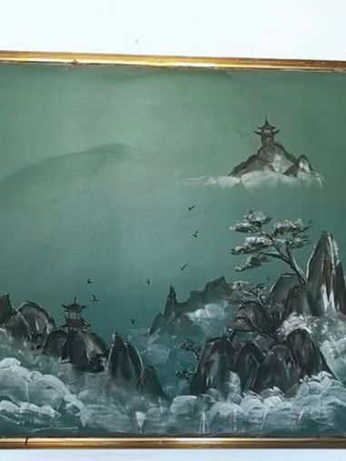 古风黑板报 黑板上的水墨风 粉笔画 黑板报粉笔画 黑板报