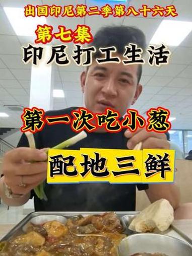 印尼打工生活分享!这会吃个早饭小葱配地三鲜!#打工仔君哥#传递微笑#正能量#上热门#真实生