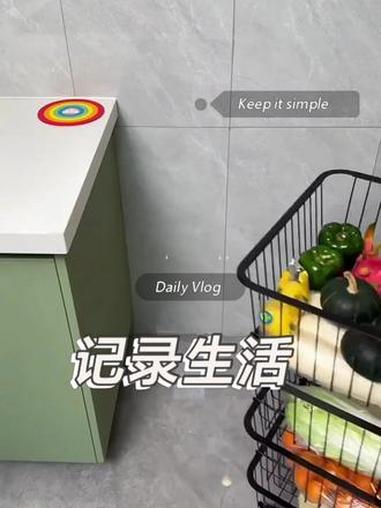 厨房蔬菜蓝架子置物架家用蔬菜水果放菜多层果蔬篮移动小推车#蔬菜收纳篮 #收纳整理 #结实耐