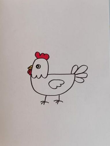 简笔画公鸡这样画 幼儿简笔画 跟我一起学画画 简笔画教程幼儿园 教程