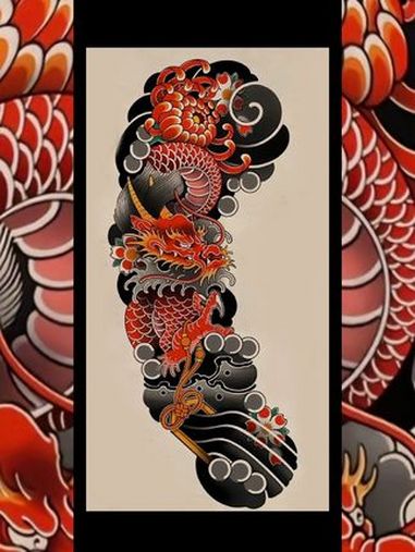 分享手稿!花臂纹身 老传统纹身 龙纹身 大连纹身 纹身手稿