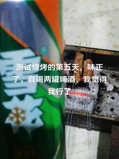 吃烧烤喝啤酒 深夜烧烤 测试烧烤的第五天,我觉得我行了