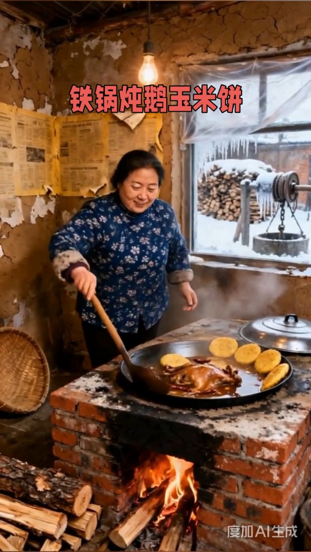 铁锅炖鹅玉米饼