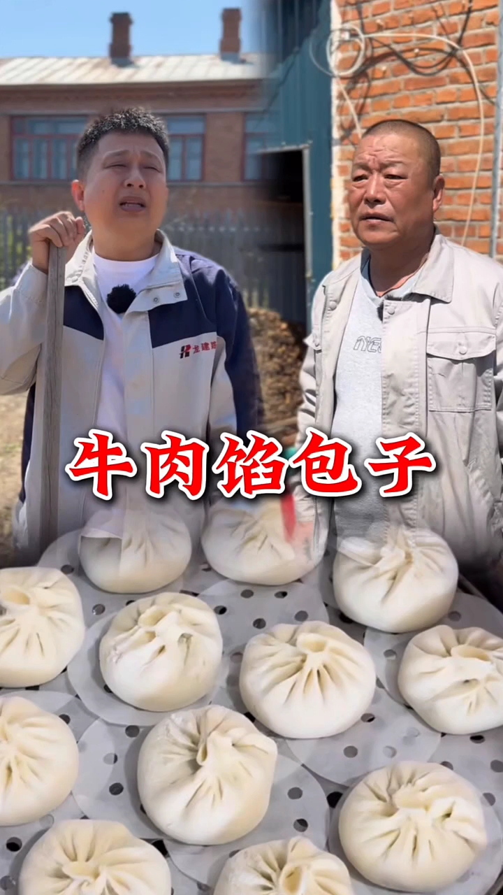 这牛肉馅包子也太香了吧？馋哭隔壁老王！#乡村烟火气最抚凡人心#