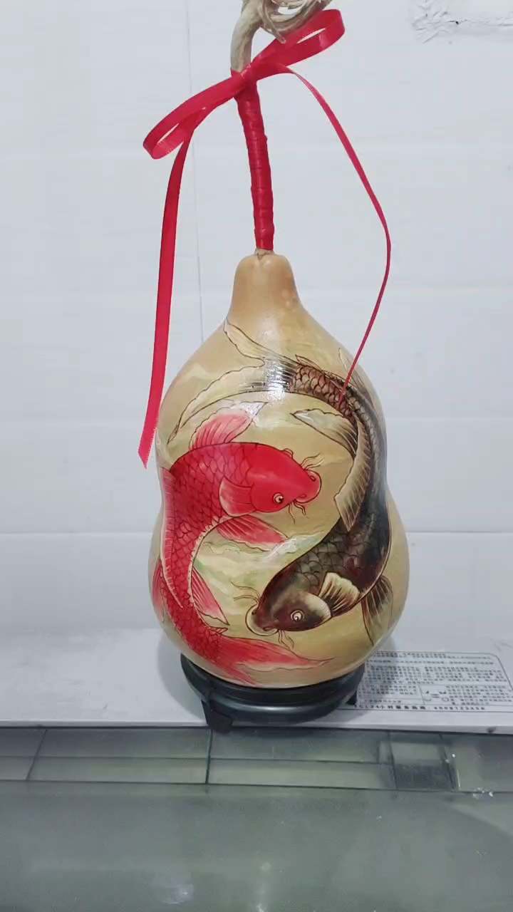 葫芦烙画鲤鱼转运图