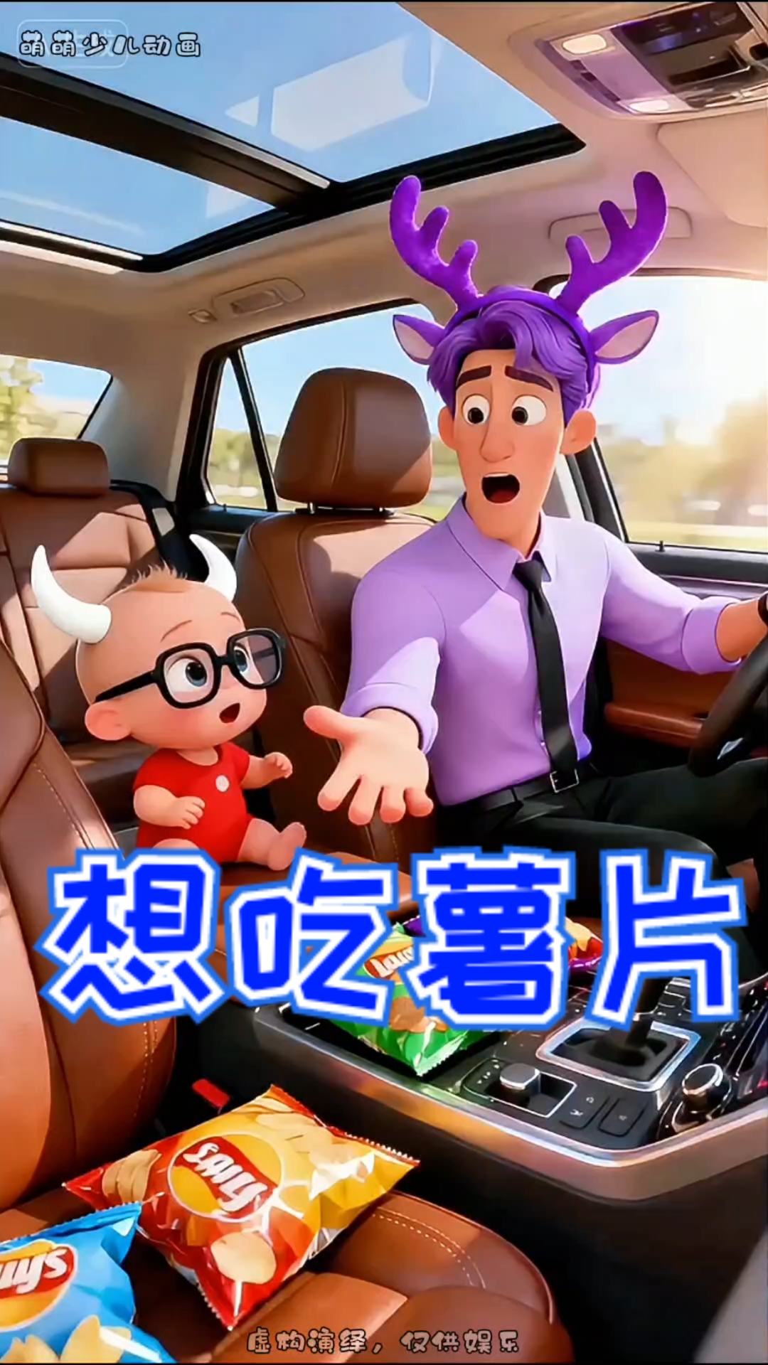 宝宝想吃薯片,骗过了爸爸#动画片 #儿童动画 #动画视频