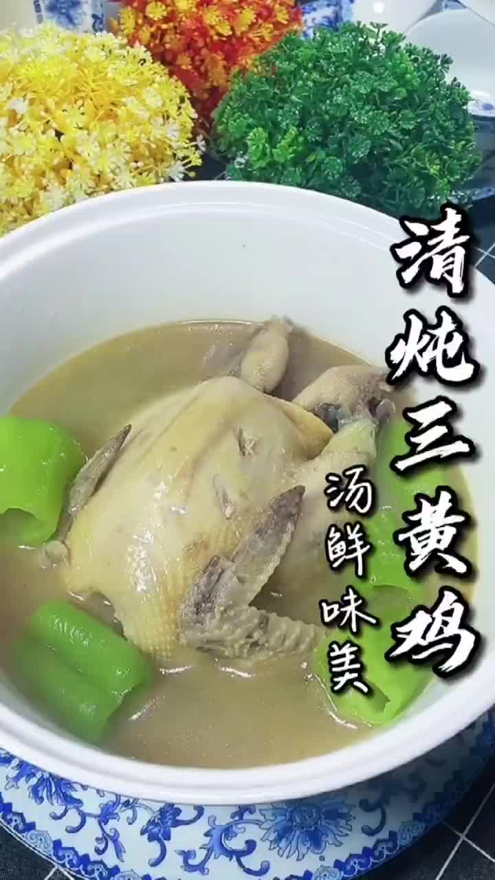 清炖三黄鸡,滋补不腥又不柴,满屋飘香