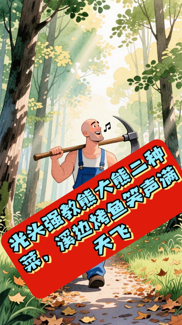 光头强教熊大熊二种菜,溪边烤鱼笑声满天飞#新大陆计划#