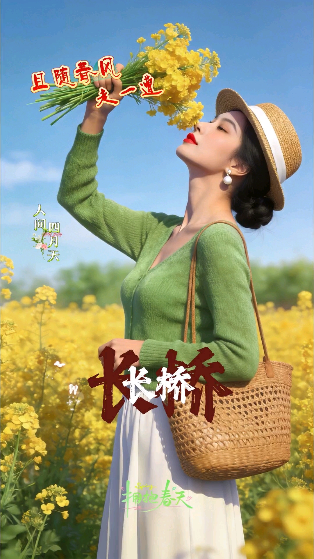 且随春风走一遭/春风十里，不如你手捧油菜花的这一秒！