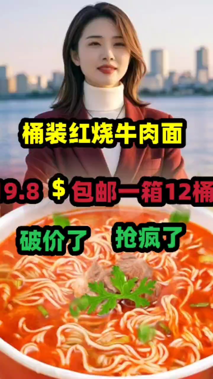 【12桶】红烧牛肉面香辣锅牛肉面桶装泡面速食