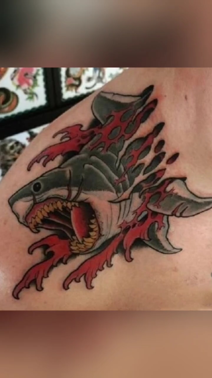 鲨鱼纹身艺术图案分享