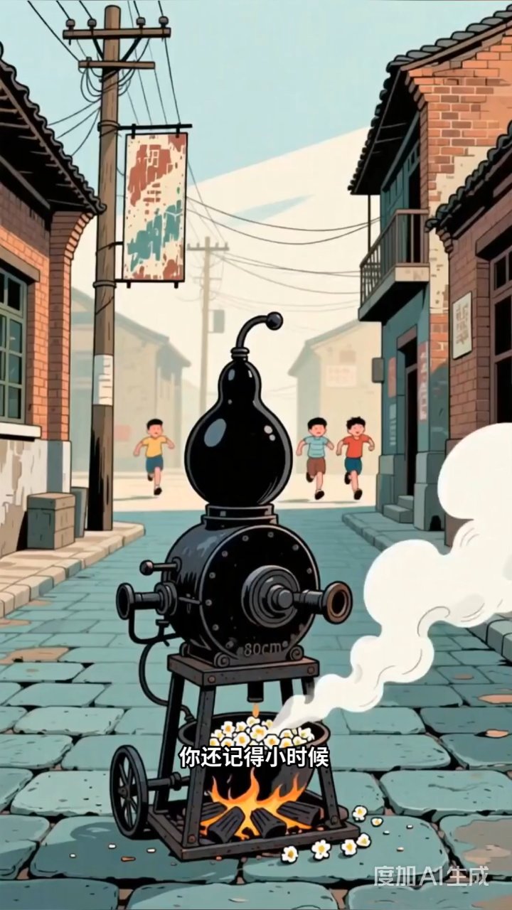 砰！老式爆米花机炸响，勾起多少人的童年回忆