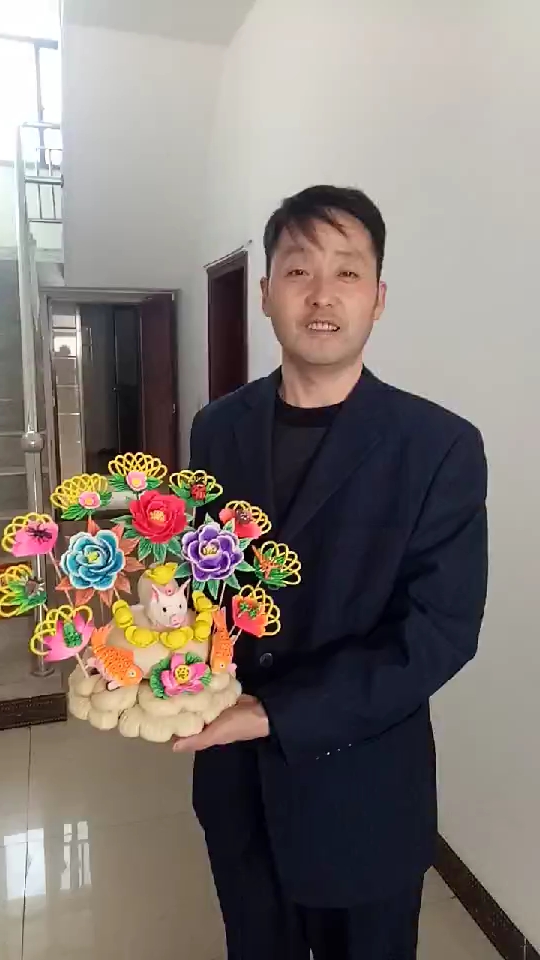 2019年3月16号给客户做的小孩满月花馍,咋成山西绛新作品