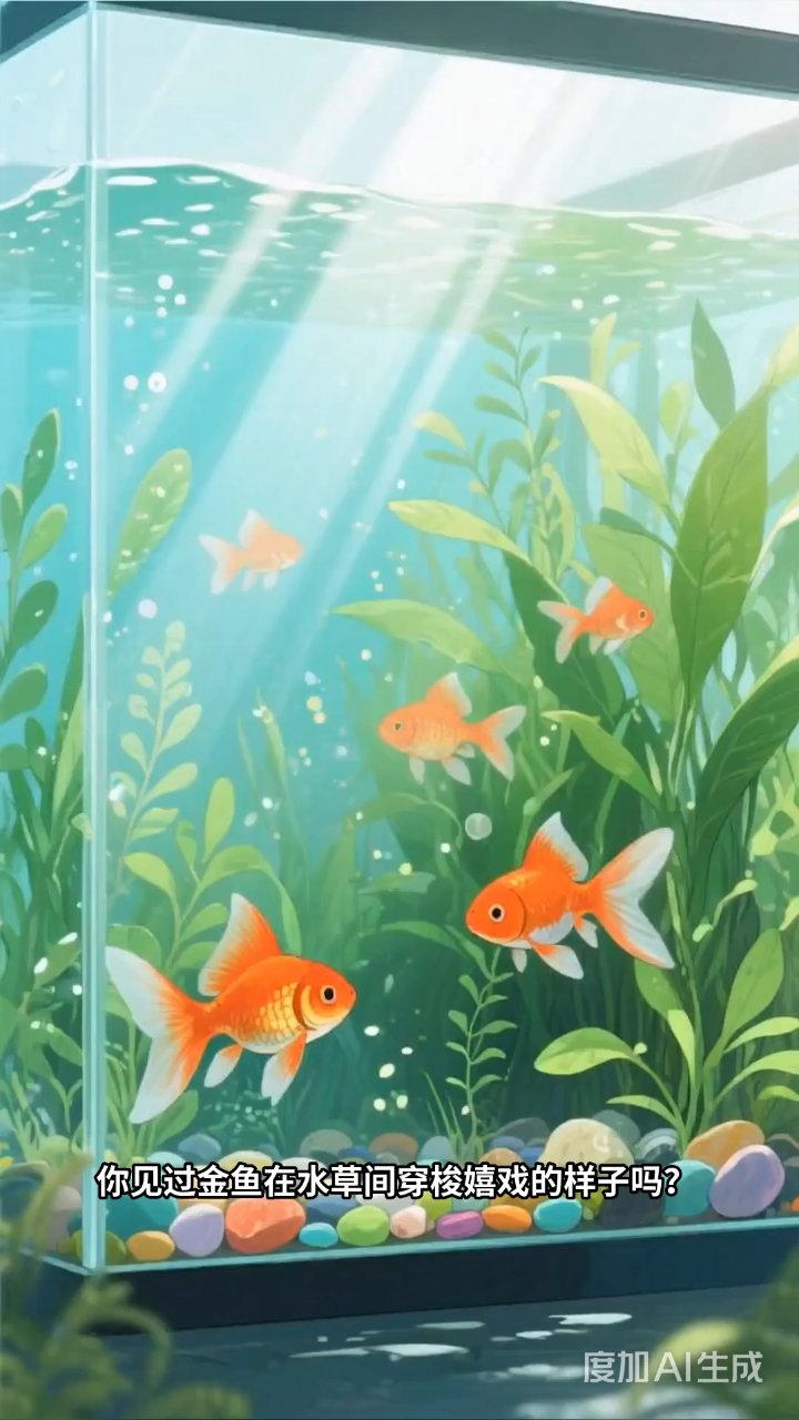 金鱼水草嬉戏记：调皮小家伙们的水下派对