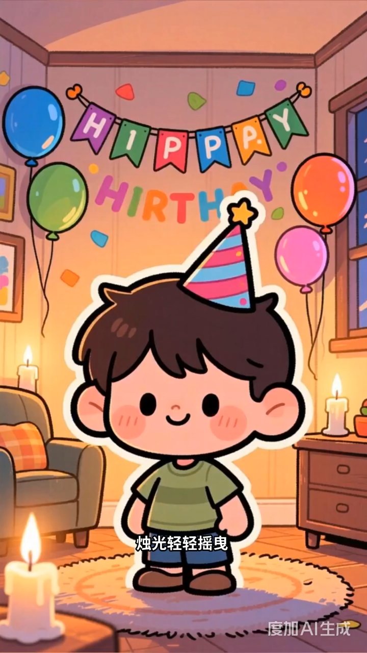 烛光摇曳童声甜，生日歌里藏最简单的快乐
