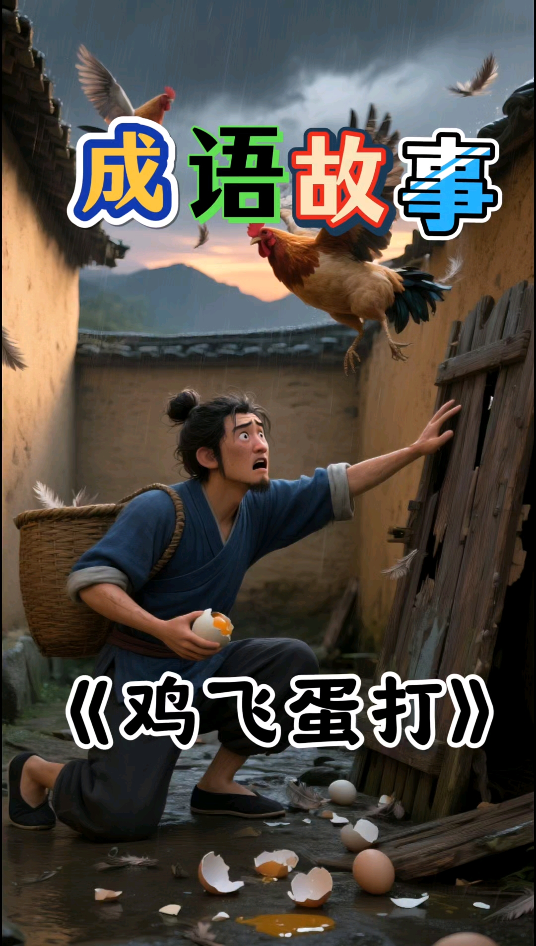 成语故事《鸡飞蛋打》寓言故事 仰望星空时，也要脚踏实地，
