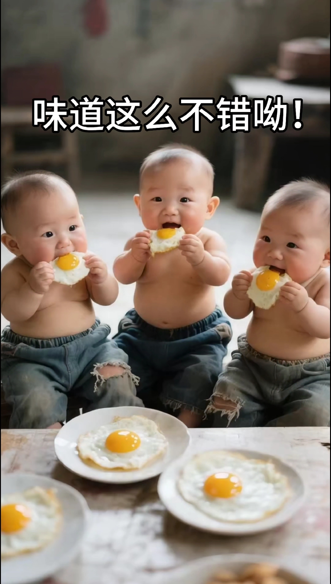 三个可爱萌娃去鸡窝拿鸡蛋被追,最后自己做煎鸡蛋吃!