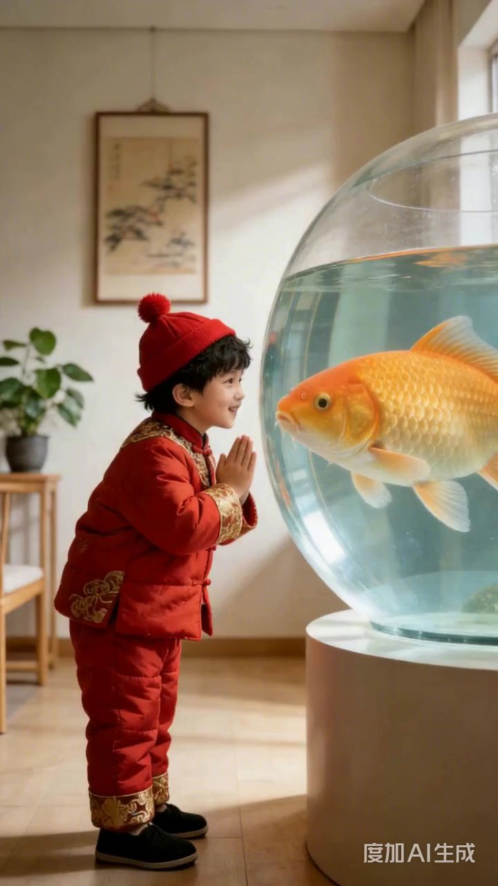 红金鱼，旺旺年