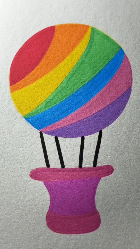彩色热气球手绘过程太治愈啦 #手绘 #简笔画 #绘画