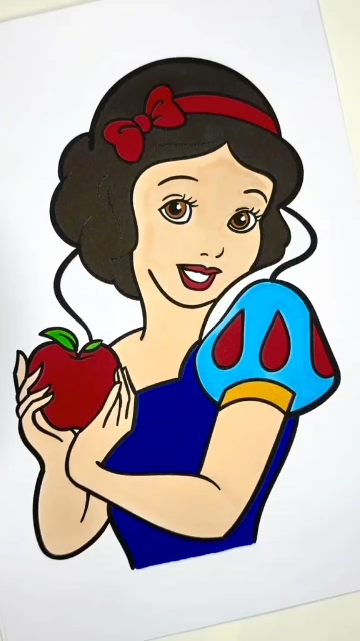 白雪公主治愈解压涂色｜ #治愈 #手绘 #解压助眠