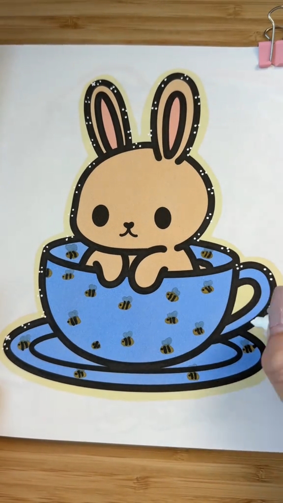 超治愈的杯子萌兔绘画全过程 #绘画过程 #一起学画画