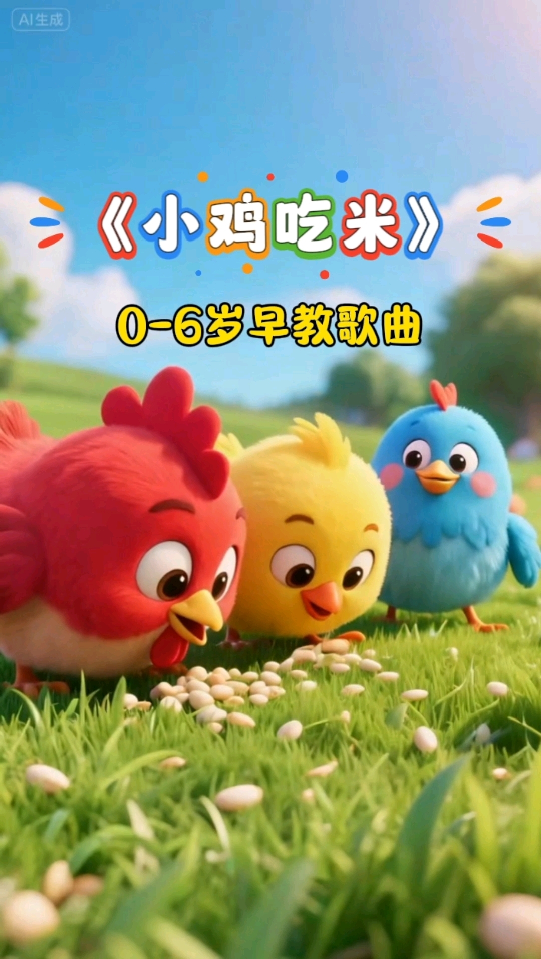 益智早教歌曲《小鸡吃米》,小鸡小鸡吃米吃米吃米,妈妈说多吃米