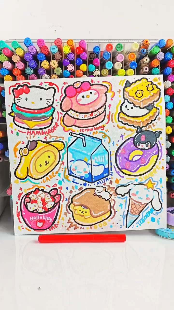 沉浸式画画 | 三丽鸥蛋糕合集 | 丙烯马克笔就