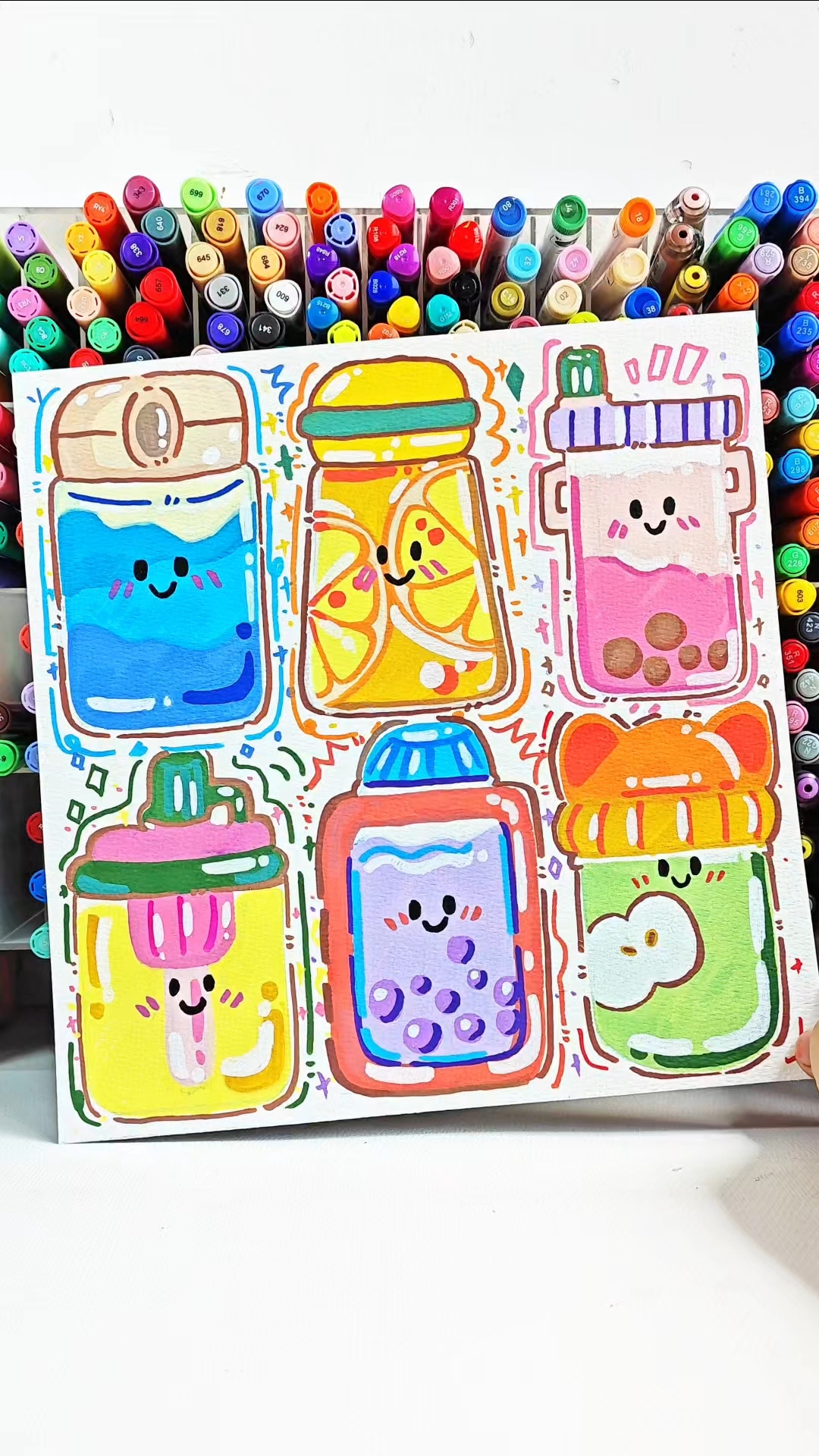 沉浸式画画 | 杯装奶茶 | 丙烯马克笔