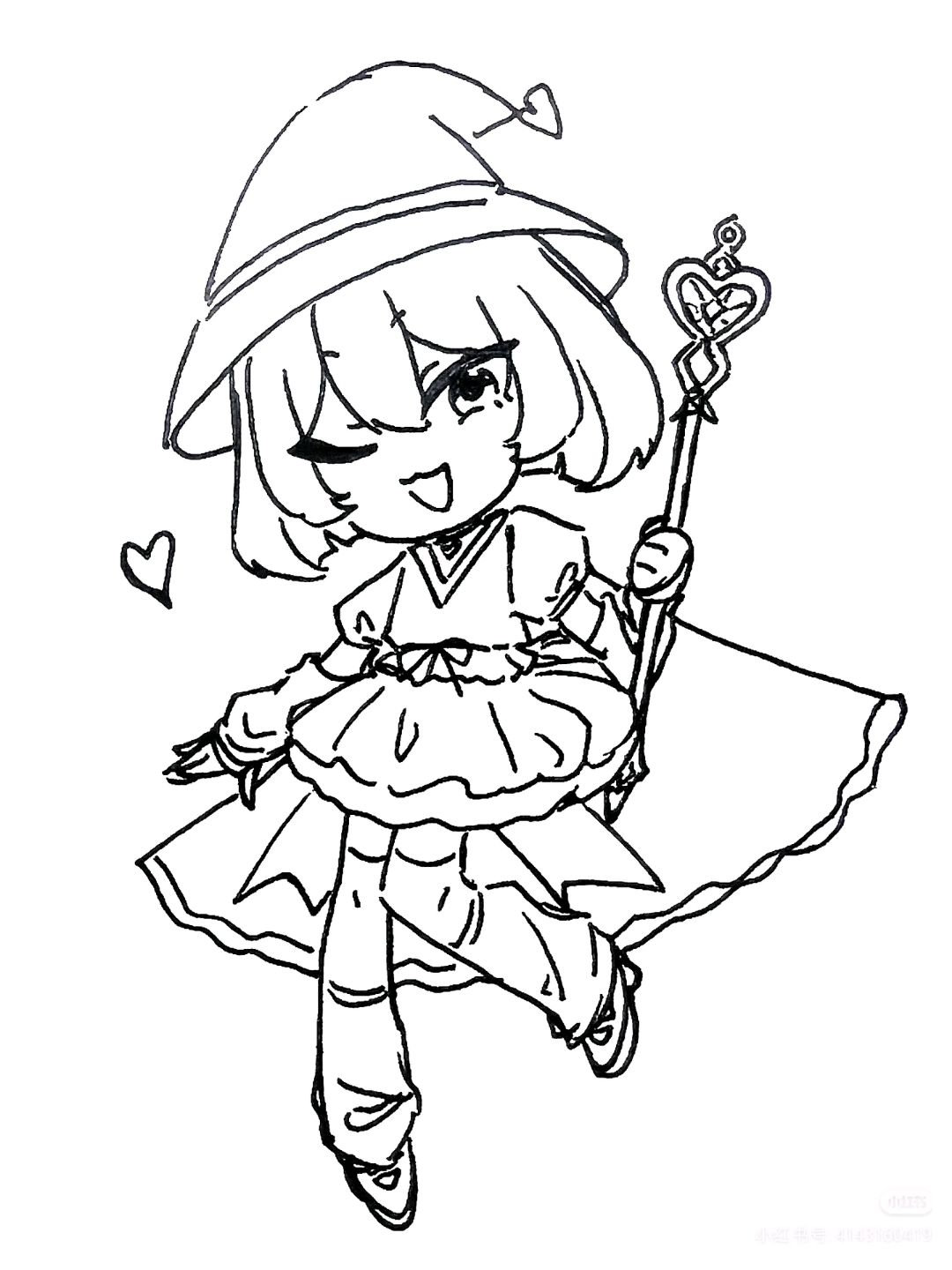#可爱巫女头像# #手绘动漫角色# 迷你特工队奇可和手机魔女拟人版