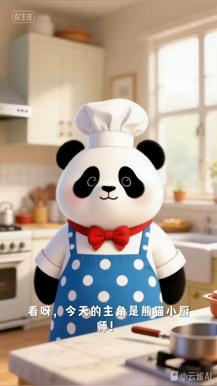 熊猫小厨师秀厨艺,包饺子有模有样