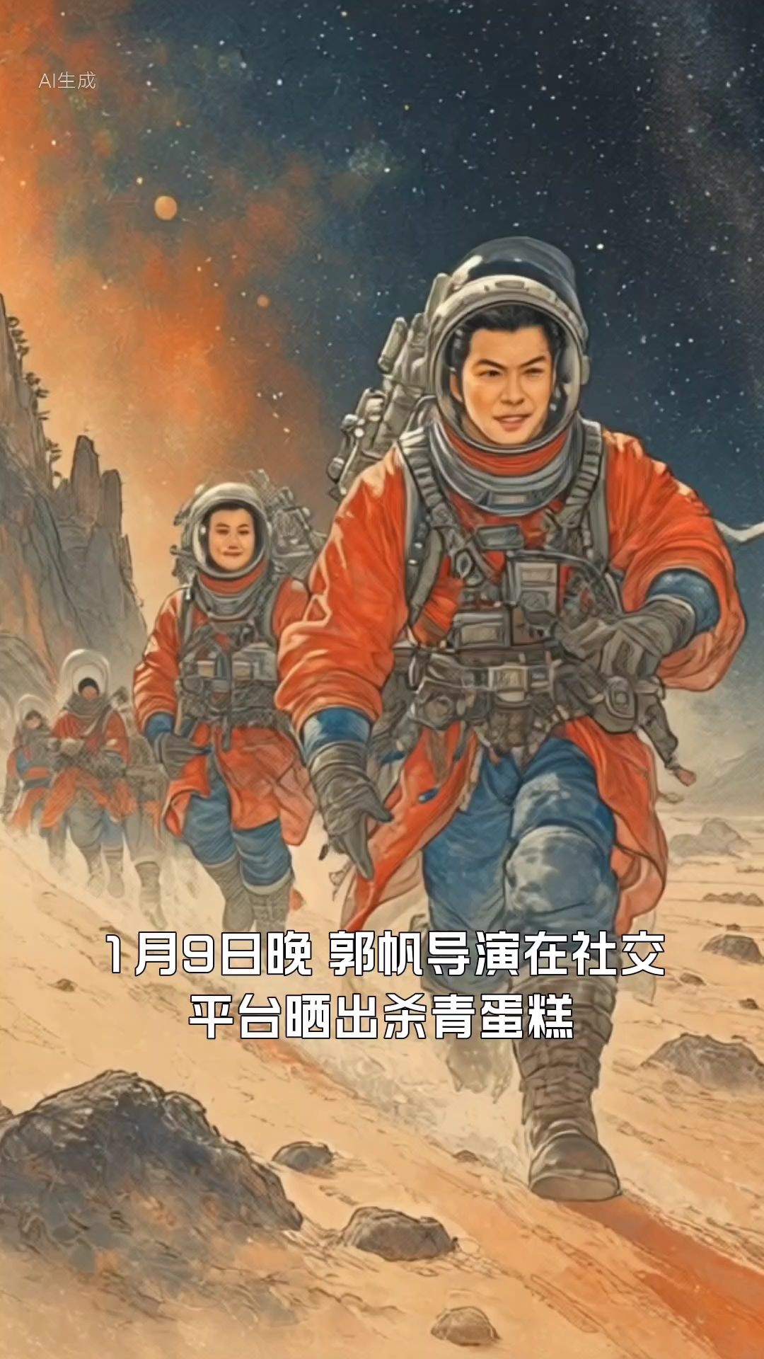 1月9日晚,郭帆导演在社交平台晒出杀青蛋糕,祝贺《流浪地球3