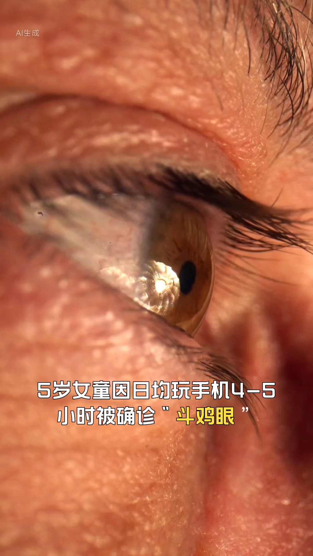 5岁女童因日均玩手机4-5小时被确诊“斗鸡眼”。武汉一名