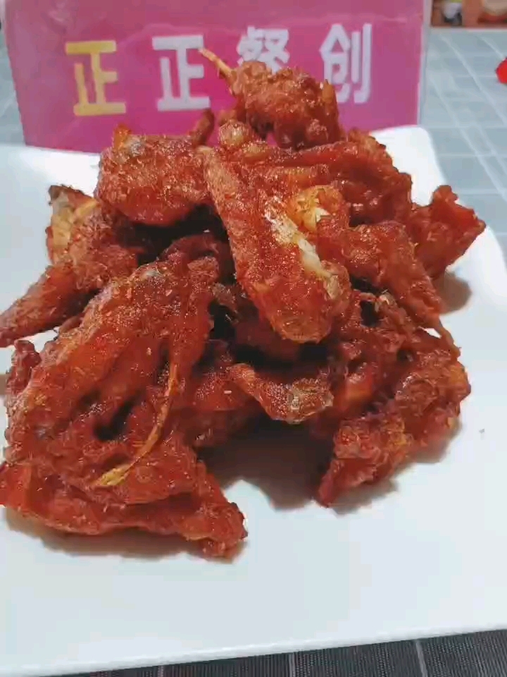 油炸鸡锁骨,学员作品,从配料腌制到油炸全程亲手操作