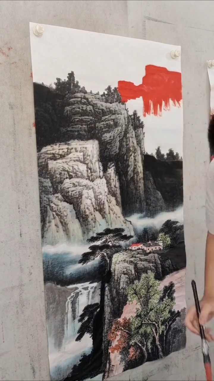 太行山鸿运当头山水画