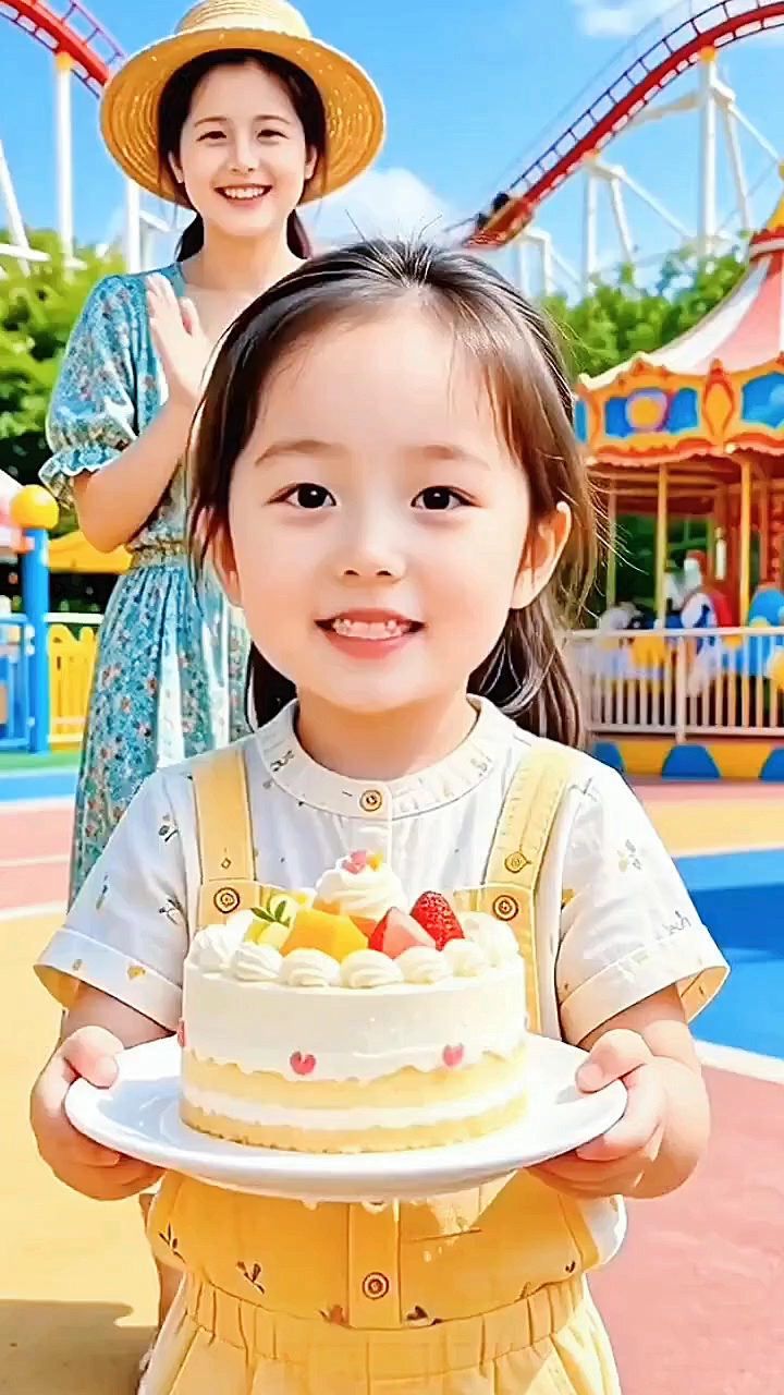 祝可爱的小美女生日快乐#生日蛋糕超甜##妈妈的笑脸# #生日# #AI温情短片#