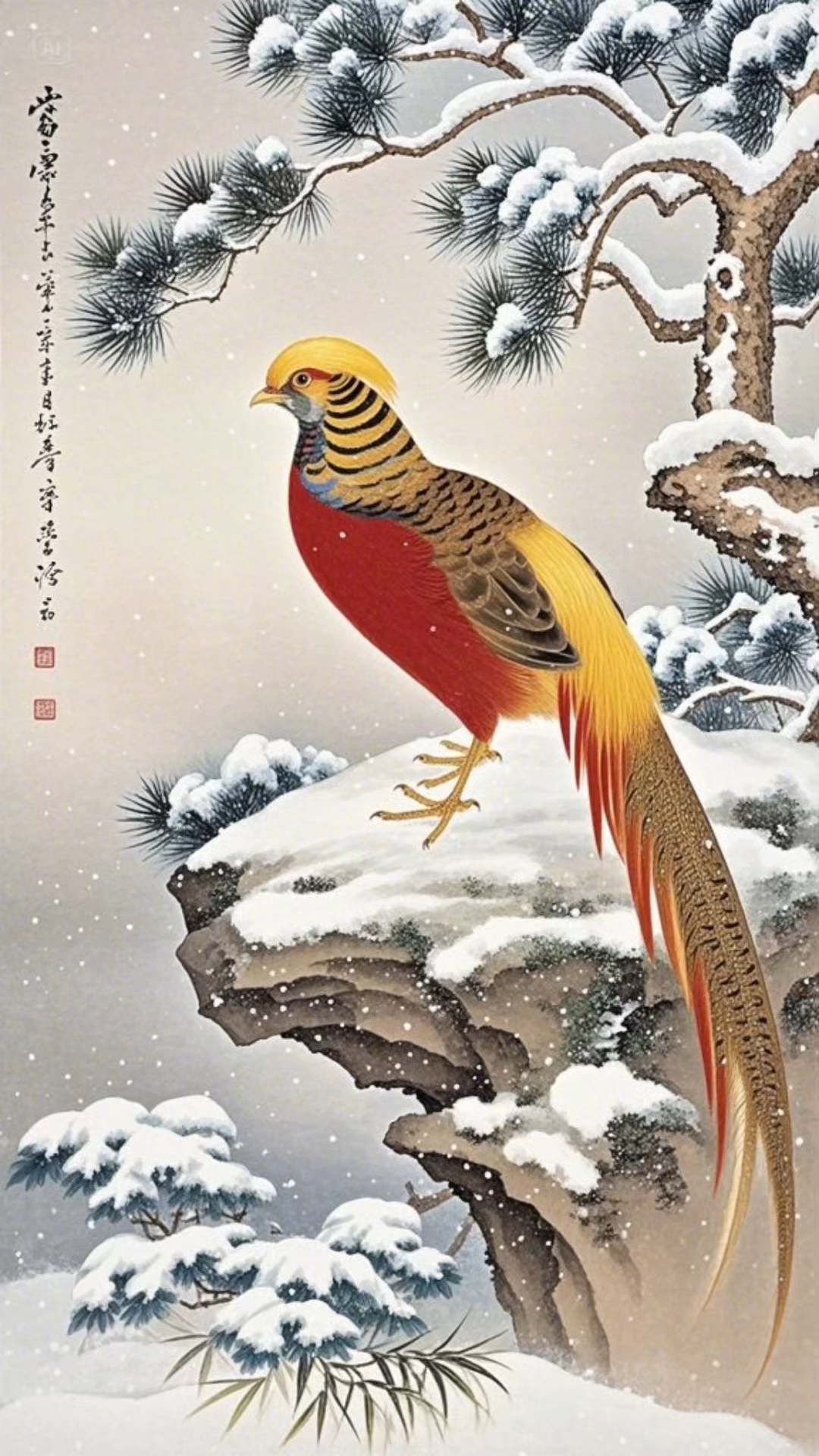 吉祥富贵的锦鸡#工笔花鸟